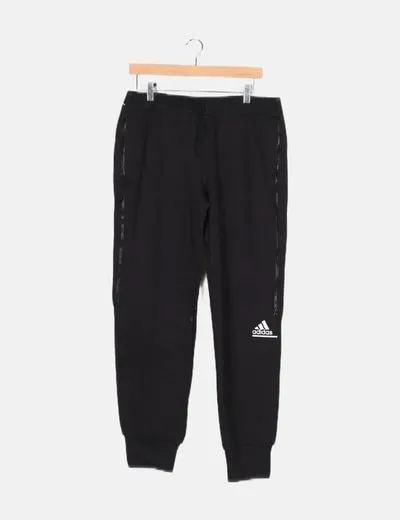 Adidas Pantalón deportivo negro bolsillos